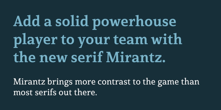 Пример шрифта Mirantz Medium Italic